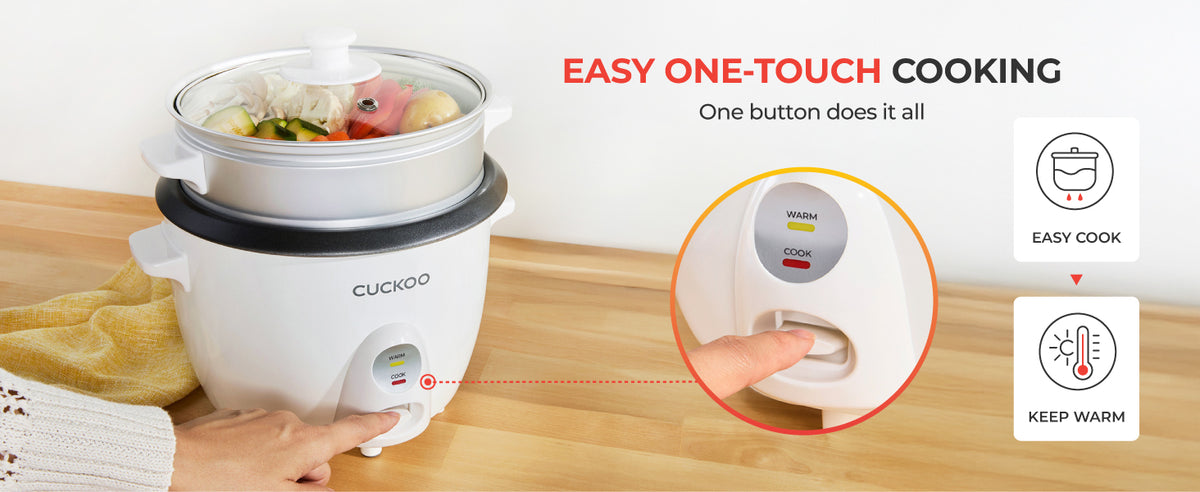One Touch Rice Cooker 12-Cup Cooked, Small Rice Cooker & Warmer with Steamer Tray, Versatile Grain Cooker, Soup Maker, Auto Keep Warm, 6-Cup Uncooked, White (CR-0601C)