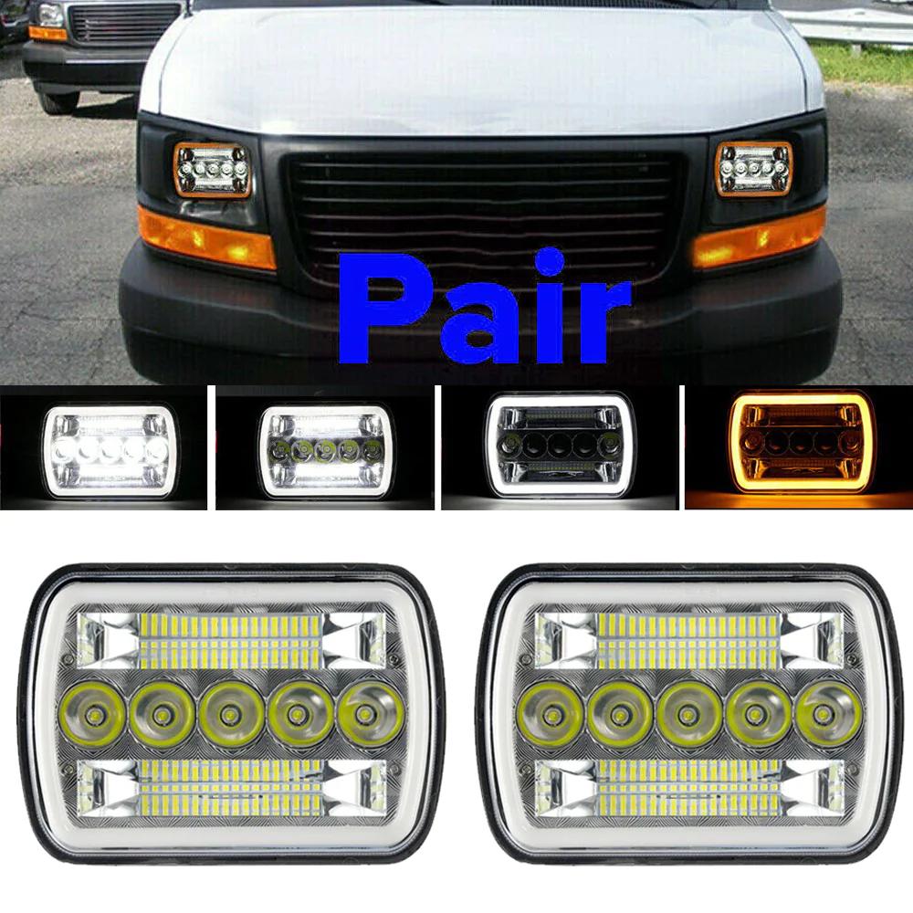 Pair 7x6"LED Headlight Hi/Lo Beam DRL For Chevy Express Cargo Van 1500 2500 3500 Generic