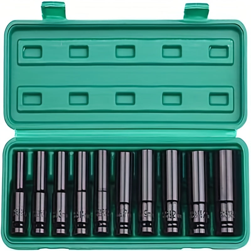 10pcs 1/2" Deep Wall Impact Socket Set Car Repair Tool Kit