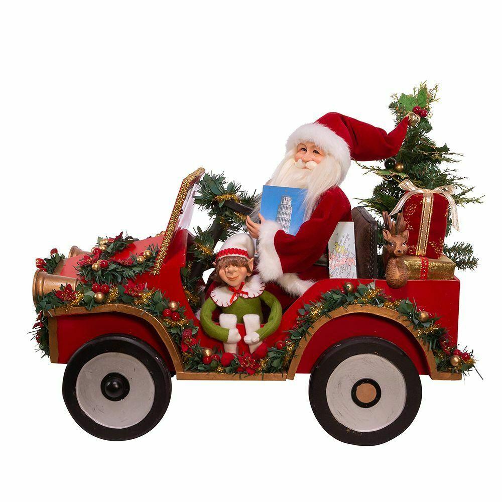 Kurt Adler 22" Santa Driving Car Tablepiece