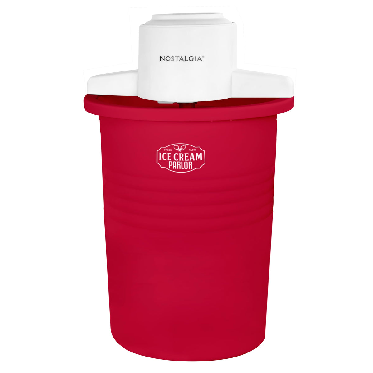 Electric Ice Cream Maker With 6 Qt Capacity- Ice Cream Machine Makes Frozen Yogurt or Gelato in Minutes- Ice Cream Maker with Aluminum Canister- Red