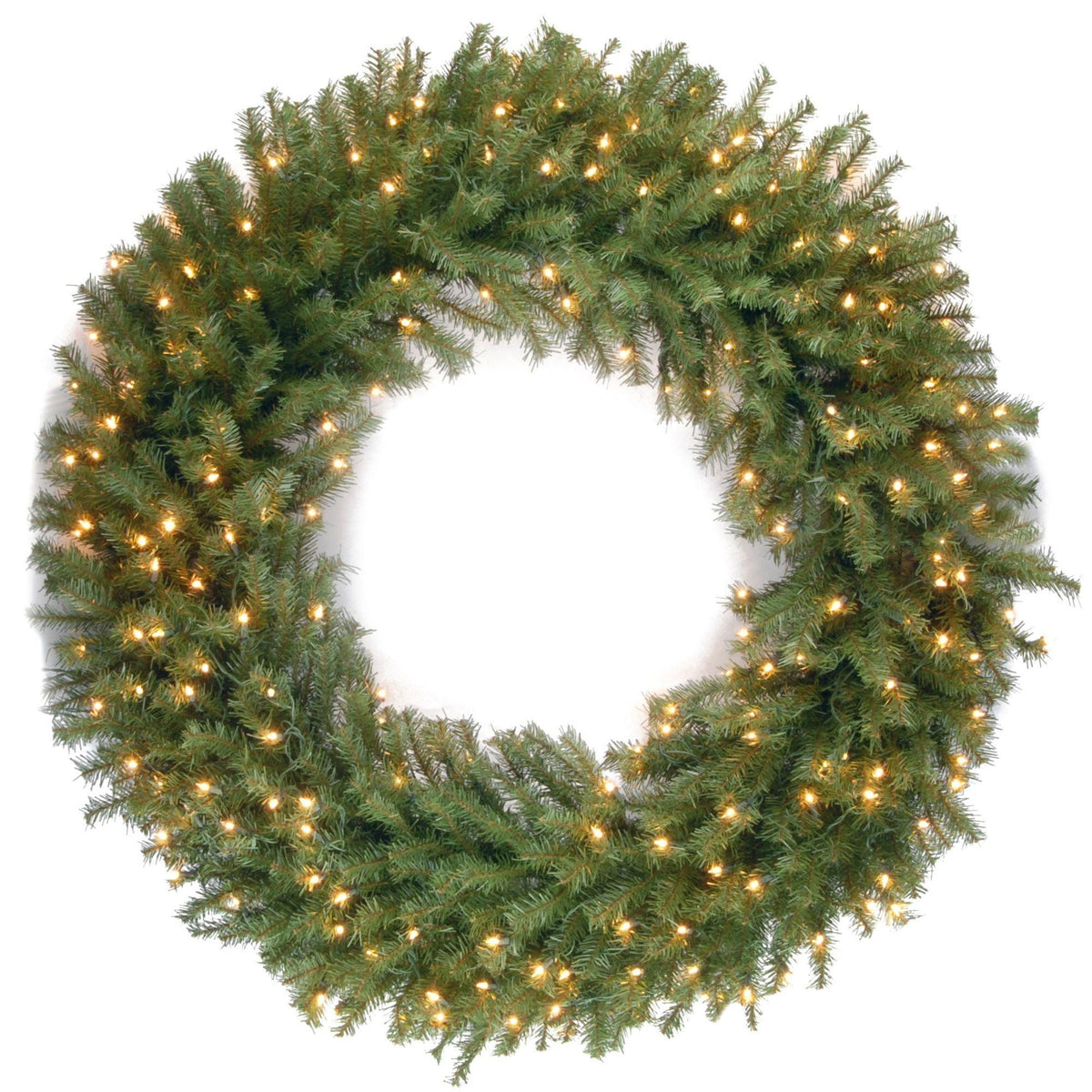 Pre-Lit Norwood Fir Battery Operated Artificial Christmas Wreath - 48-Inch, Warm White Lights