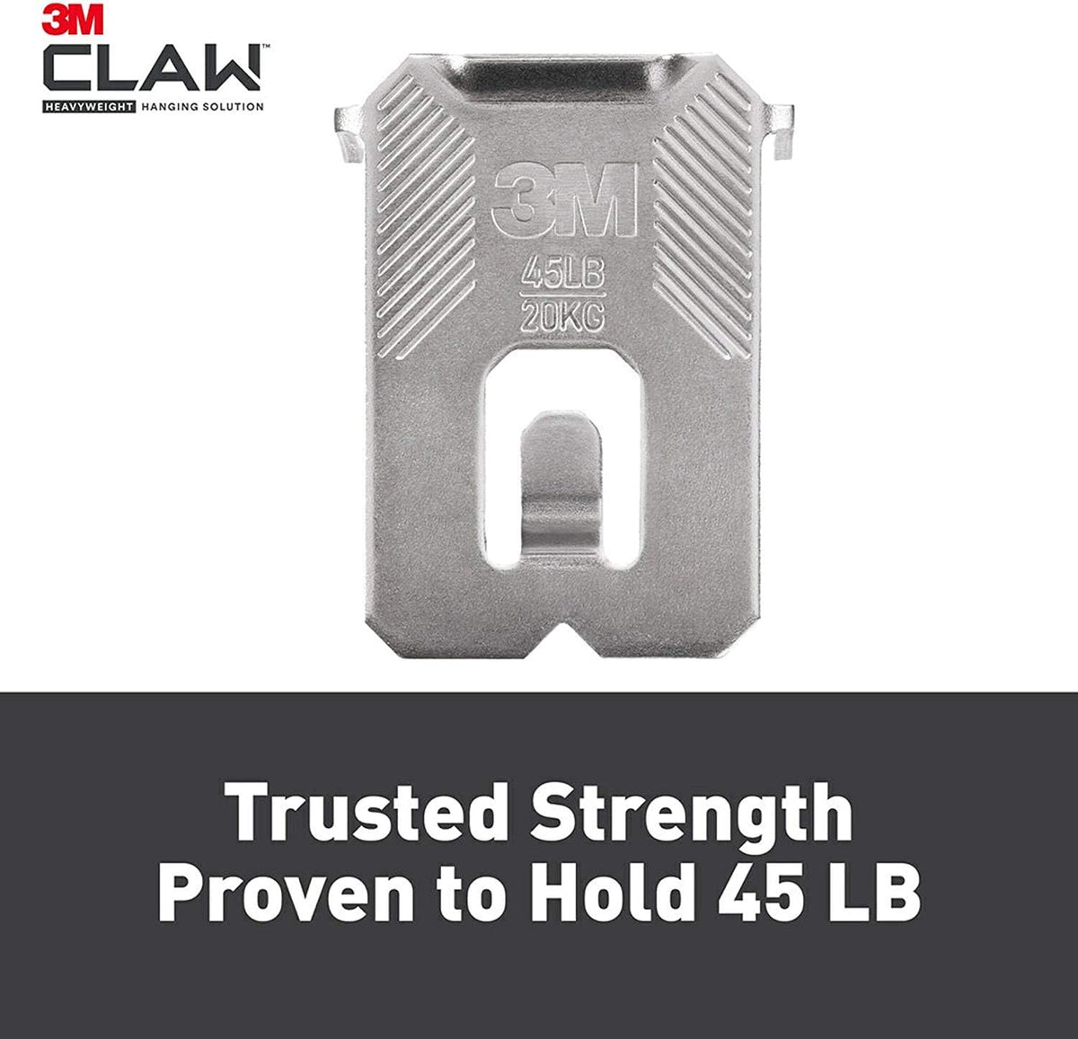 3M Claw Drywall Picture Hangers Holds 45 lb. &amp; Command Large Utility Hooks, 7-Hooks, 12-Strips