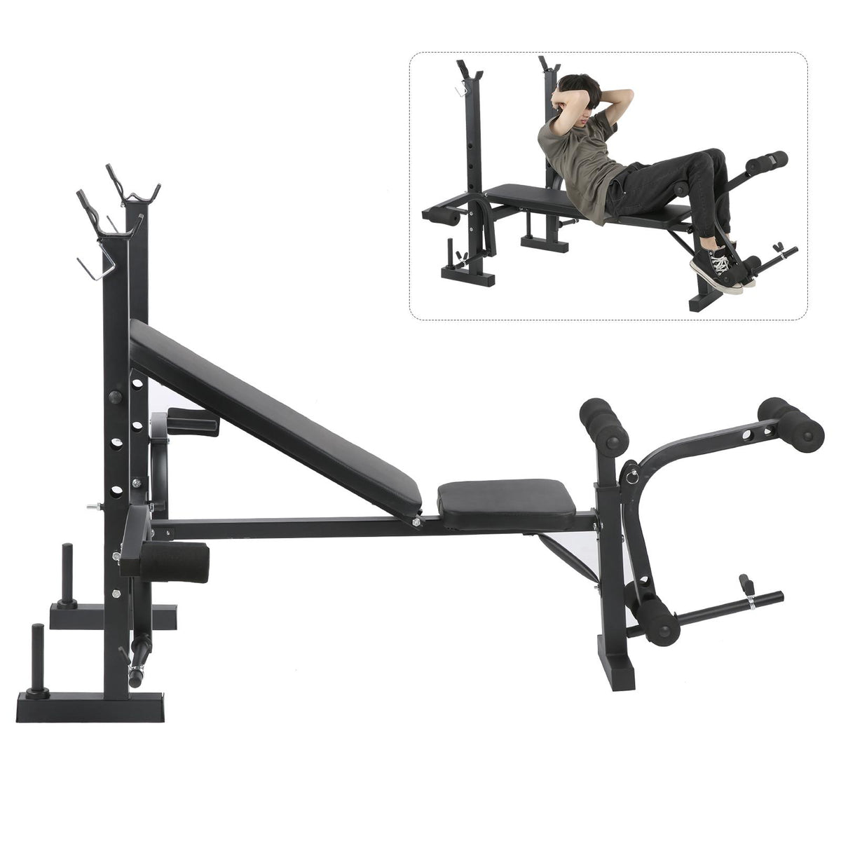 Zerone Multifunctional Household Fitness Adjustable Weightlifting Bench Exercise Equipment,Adjustable Weightlifting Bench