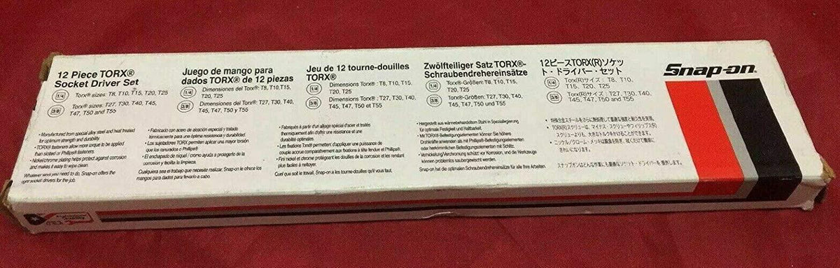 Snap-On 12 Piece 6 Point Torx Bit Deep Socket Driver Set, Part #212EFTXY