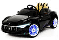 12V Maserati Alfieri Ride on Electric Car For Kids with MP4 Touch Screen Remote Control LED lights wheels MP3 Leather seat - Black