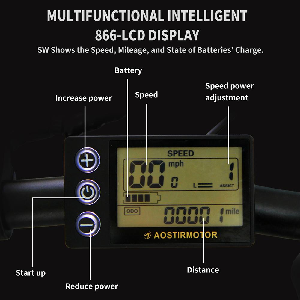 Simday AOSTIRMOTOR Folding Electric Bicycle 500W Motor 20" Fat Tire With 36V/13Ah L