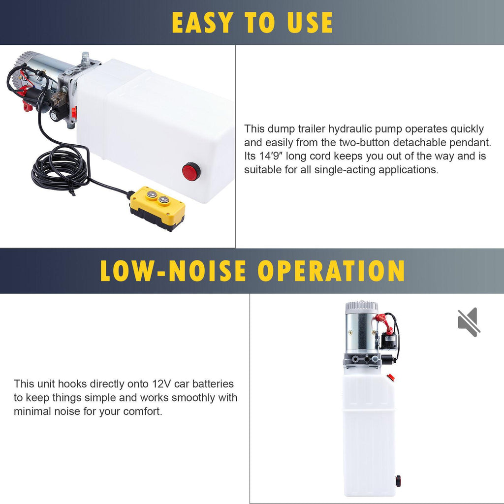 12V 8qt Single Acting Hydraulic Pump for Boat Lift Wheelchair Lift Tailgate Lift