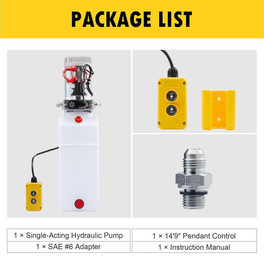 12V 8qt Single Acting Hydraulic Pump for Boat Lift Wheelchair Lift Tailgate Lift