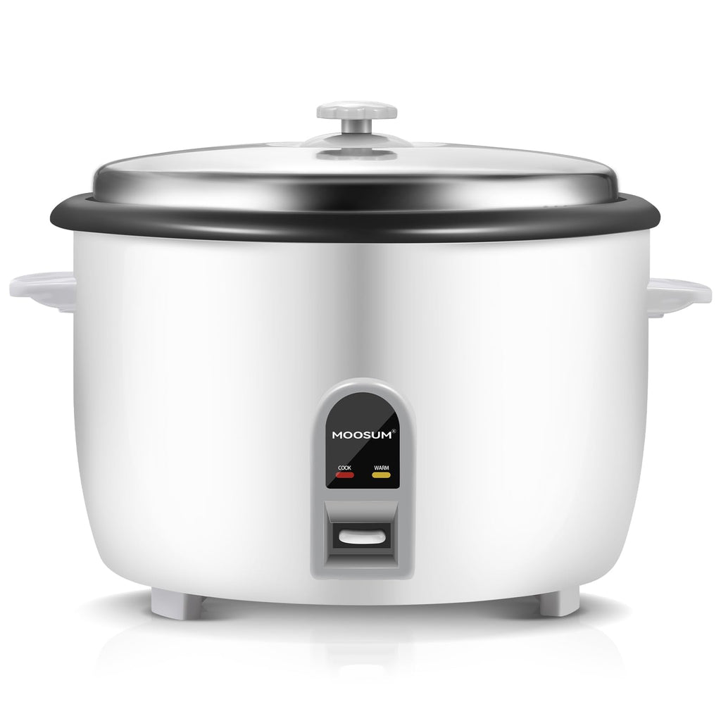 Commercial Rice Cooker, LarCapacity 30-Cup (UnCooked), 60-Cup (Cooked) with One Touch Operation and 12-Hour Keep Warm, Easy to Use and clean, 1600W, White