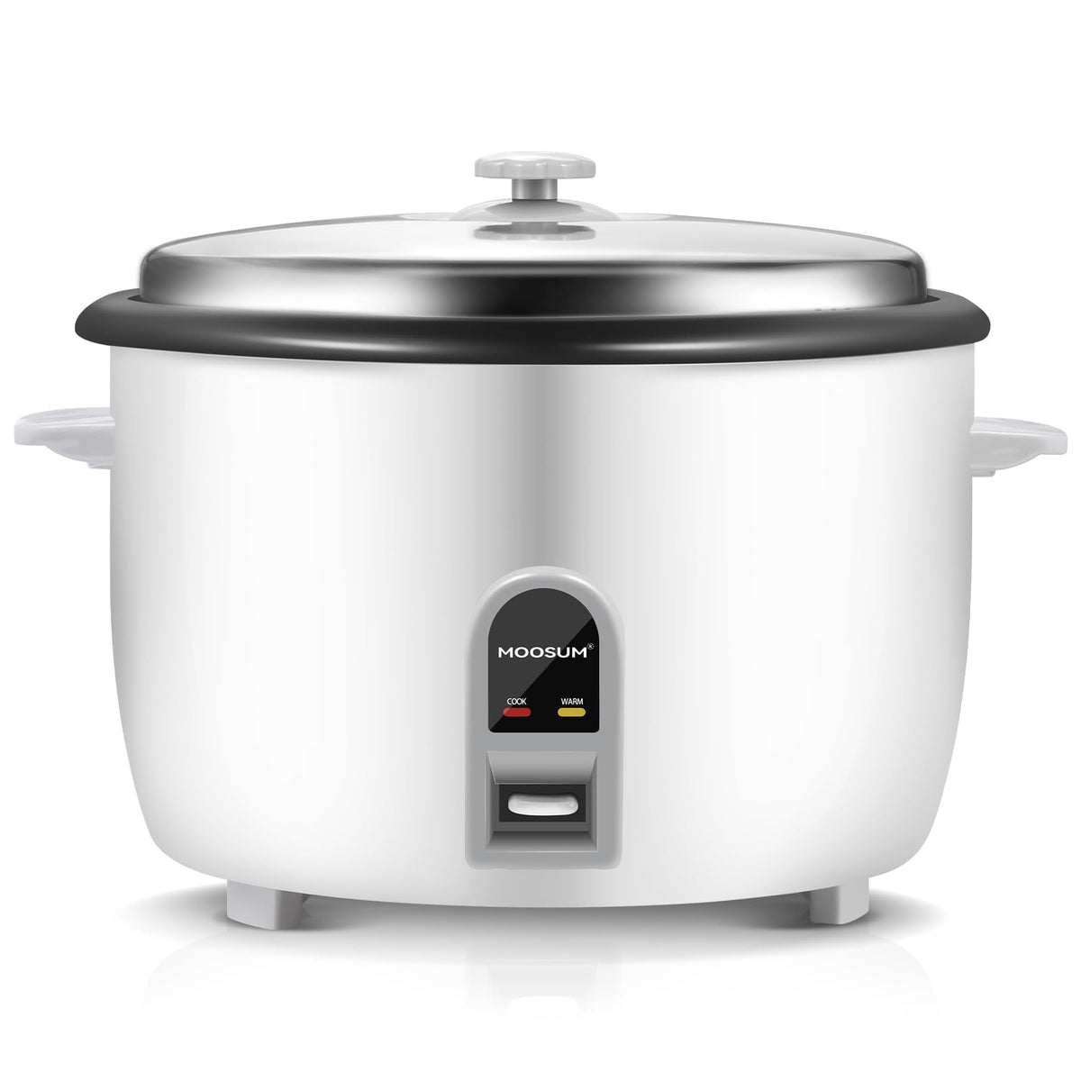 Commercial Rice Cooker, LarCapacity 30-Cup (UnCooked), 60-Cup (Cooked) with One Touch Operation and 12-Hour Keep Warm, Easy to Use and clean, 1600W, White