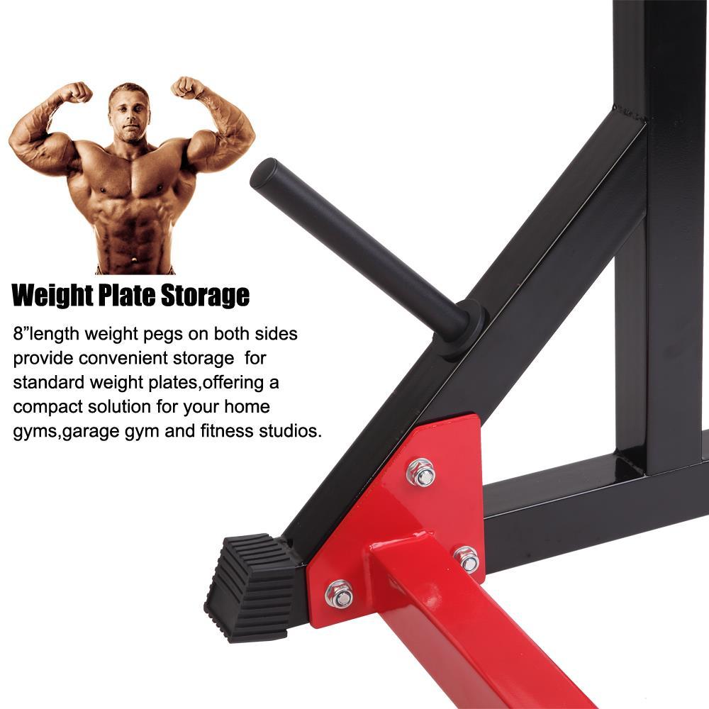 UBesGoo Adjustable Squat Rack Stand, Multi-Function Weight Lifting Home Gym