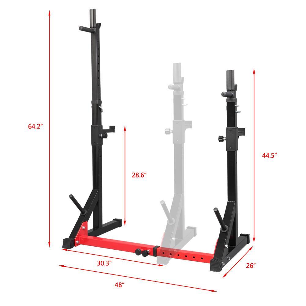 UBesGoo Adjustable Squat Rack Stand, Multi-Function Weight Lifting Home Gym
