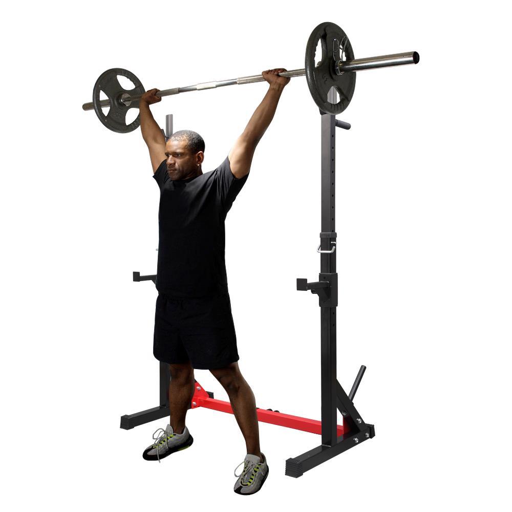 UBesGoo Adjustable Squat Rack Stand, Multi-Function Weight Lifting Home Gym