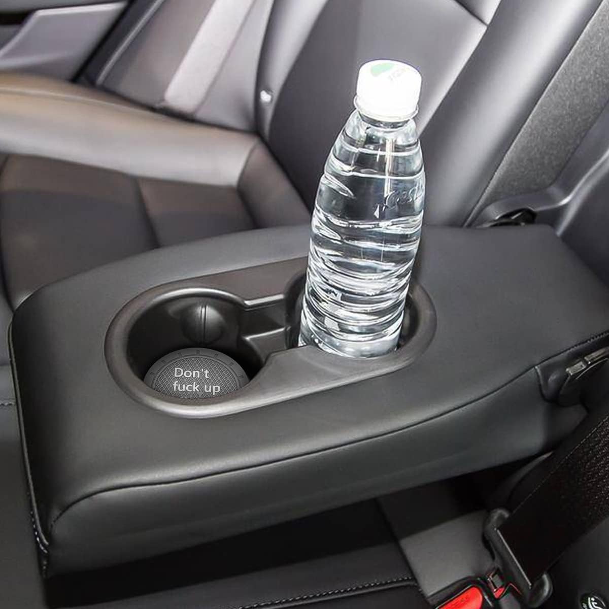 8sanlione Car Cup Coaster, 4Pcs 2.75 Inch Auto Cup Holder Insert Coasters, Non-Slip Waterproof Embedded Drink Mat, Automotive Interior Accessories for Men and Women (D Gray/4PCS)