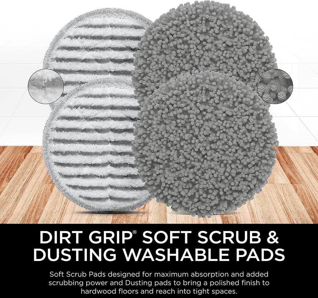 Shark, Grey XKITP7000D Soft Scrub 2 Steam &amp; Scrub Dirt Grip Dusting Washable Pads