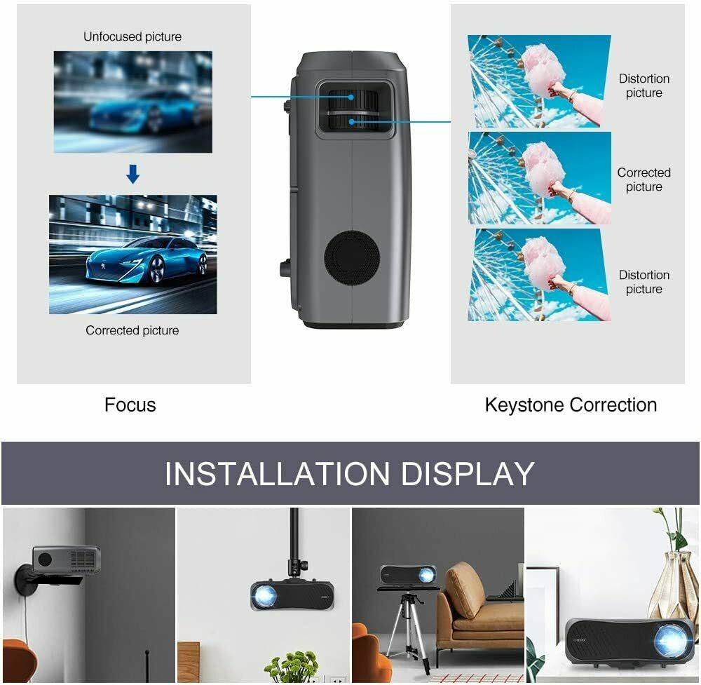 8500lms movie projector native 1080p home theater large screen game tv 10000:1