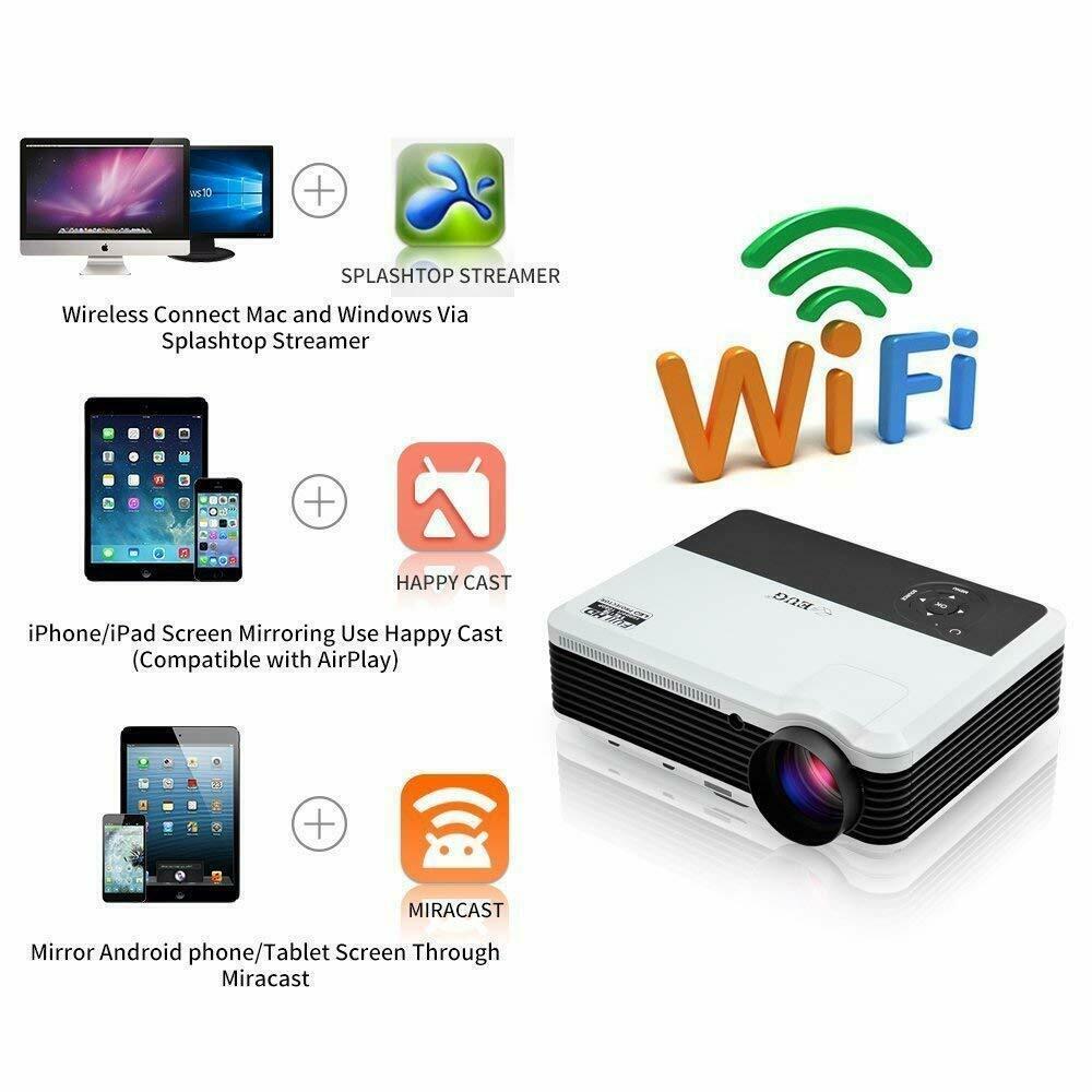 6000lms full hd android blue-tooth projector wifi home theater airplay tv hdmi