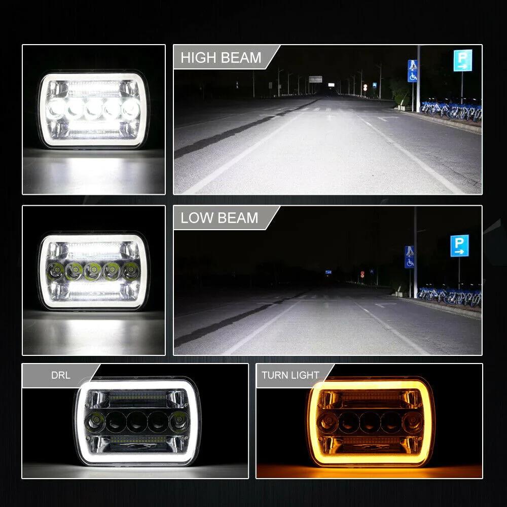 Pair 7x6"LED Headlight Hi/Lo Beam DRL For Chevy Express Cargo Van 1500 2500 3500 Generic