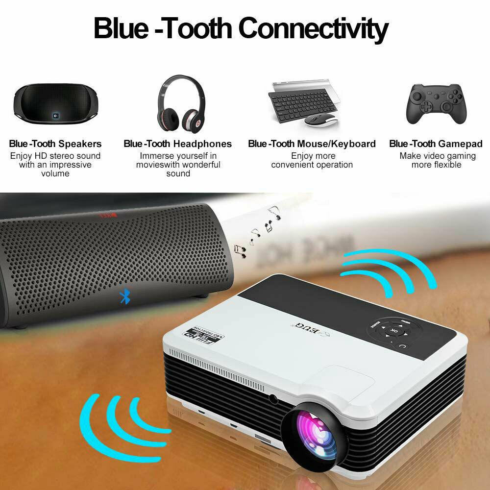 eug 6000lms bt projector hd smart home theater miracast airpplay apps netflix tv