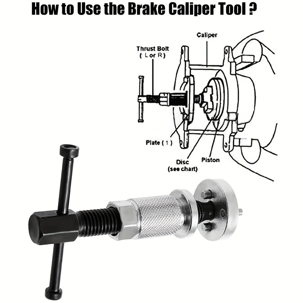 Complete Car Disc Brake Pad Repair Kit - Caliper Separator, Piston Rewind & More!