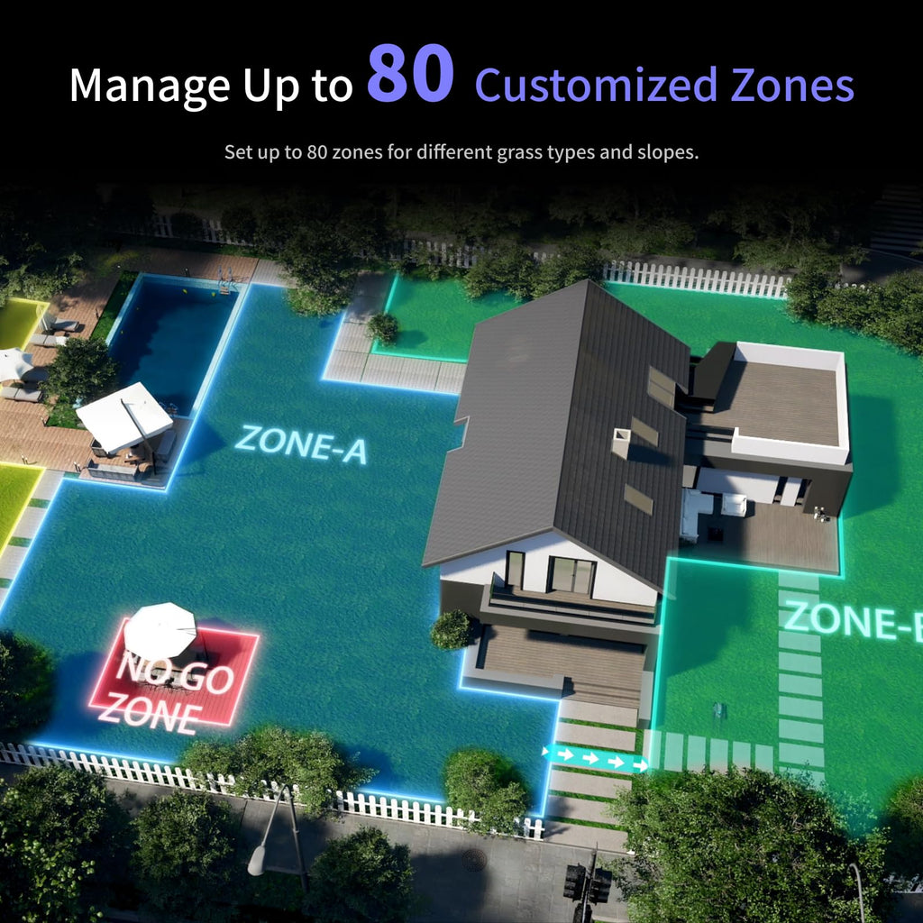 TRON Robot Lawn Mower 1 Acres, NRTK + 5 Vision Wire-Robotic Lawnmowe,AI Obstacle Avoidance, No Perimeter Wire,App Control,Automatic MAPE,65% Slope, All-Terrain Mowing,IPX6 Waterproof
