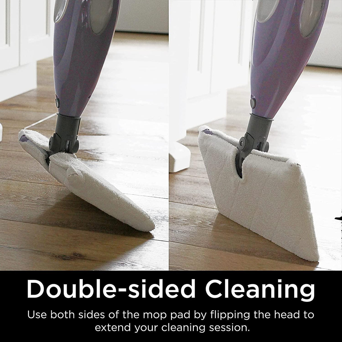 Shark S3504AMZ Steam Pocket Mop Hard Floor Cleaner with 1 Rectangle and 1 Triangle Mop Head, Natural Powerful Steam, Easy Maneuvering, Triangle &amp; Rectangle Washable Pads, Quick Drying, Purple