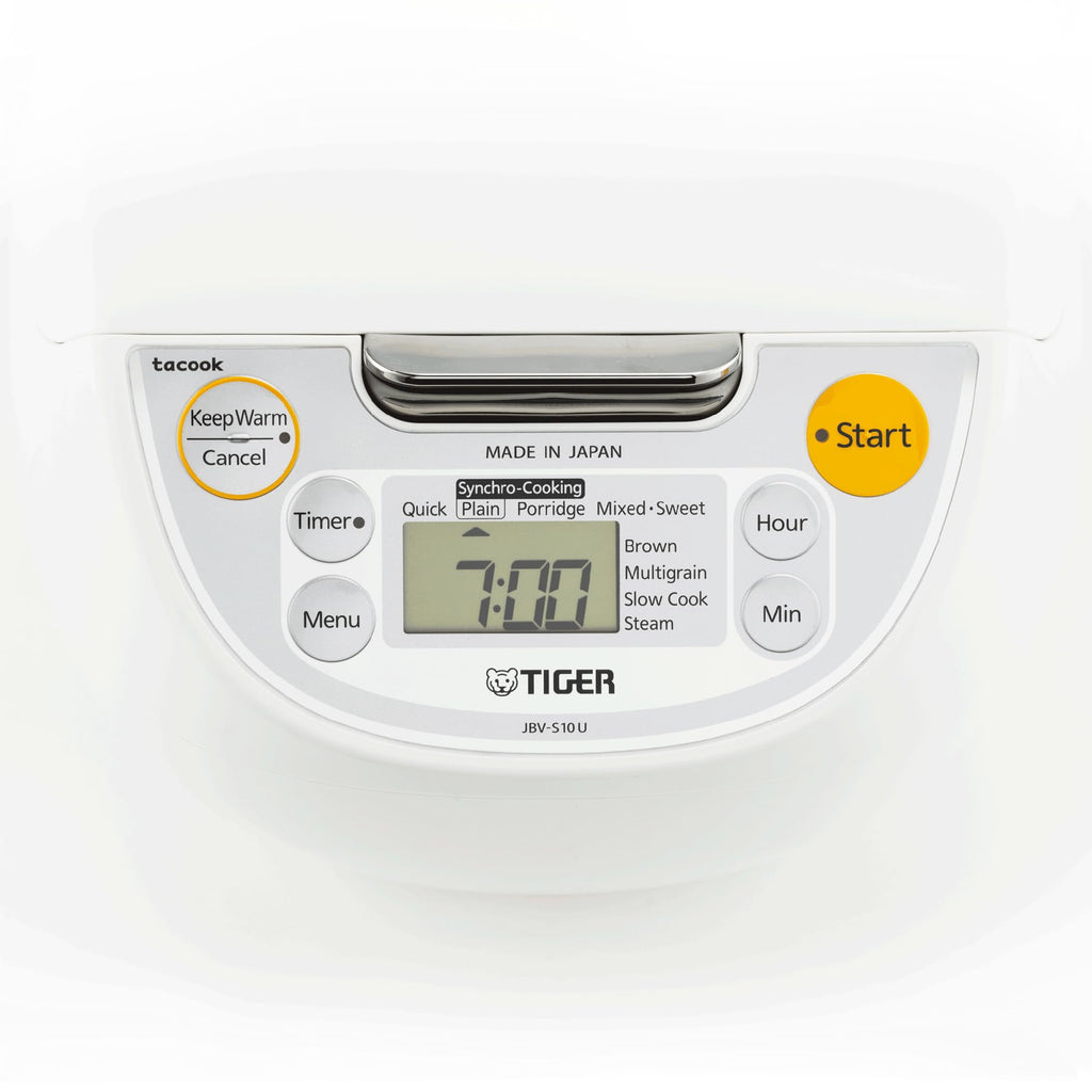 JBV-S10U 5.5-Cup (Uncooked) Micom Rice Cooker and Warmer with Tacook Food Steamer CooTray Technology, White