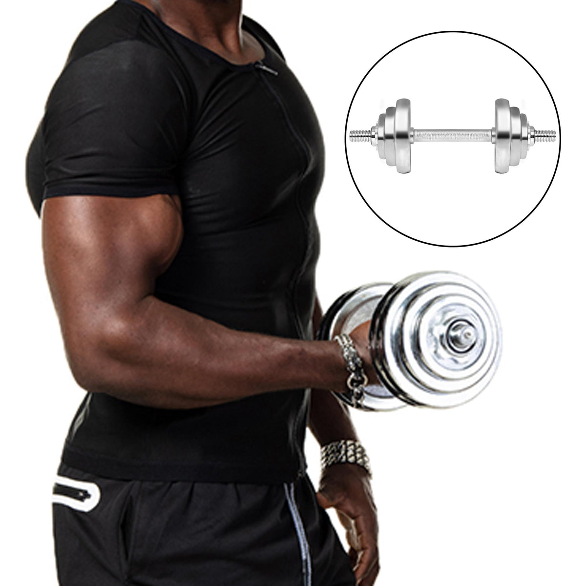 Dumbbells Barbell Set Adjustable Weight Fitness Dumbbells Set with Connecting Rod Used As Barbell for Gym Work Out Home Training Fitness Tool