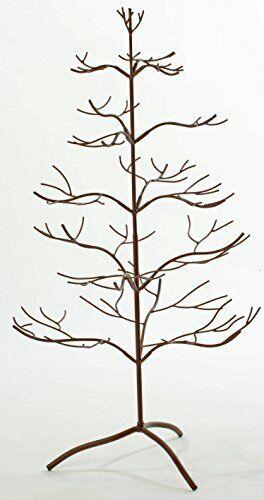 42" Brown Natural Metal Tree Ornament Display Green