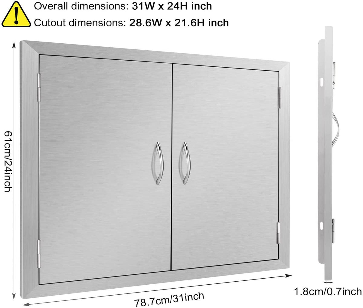 Seeutek Outdoor Kitchen Doors BBQ Access Door 31W X 24H Inch -  Steel D