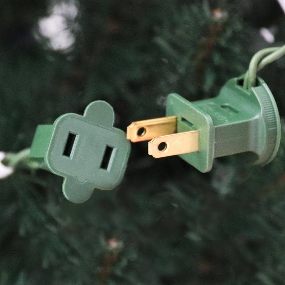 9 ft. Green Lighted Flocked Spruce Artificial Christmas Tree