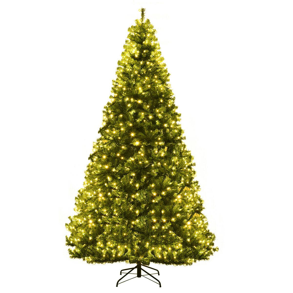 9' Pre-Lit Artificial Christmas Tree Premium Hinged w/ 1000 LED Lights &amp; Stand