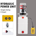 Single Acting 6qt 12V Hydraulic Pump for Truck Winches Plows RVs Tow Booms More