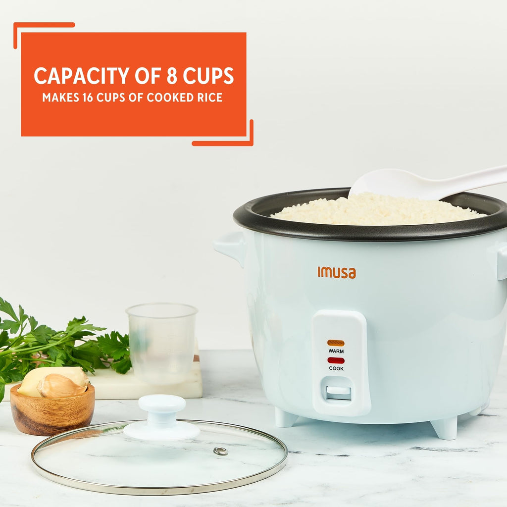 Electric Rice Cooker 16 Cup Cooked 8 Cup Uncooked – Ceramic Nonstick Pot, Multi Cooker for Rice, Quinoa, Oatmeal, Stew – Keep Warm Function – Compact for Kitchen Dorm RV