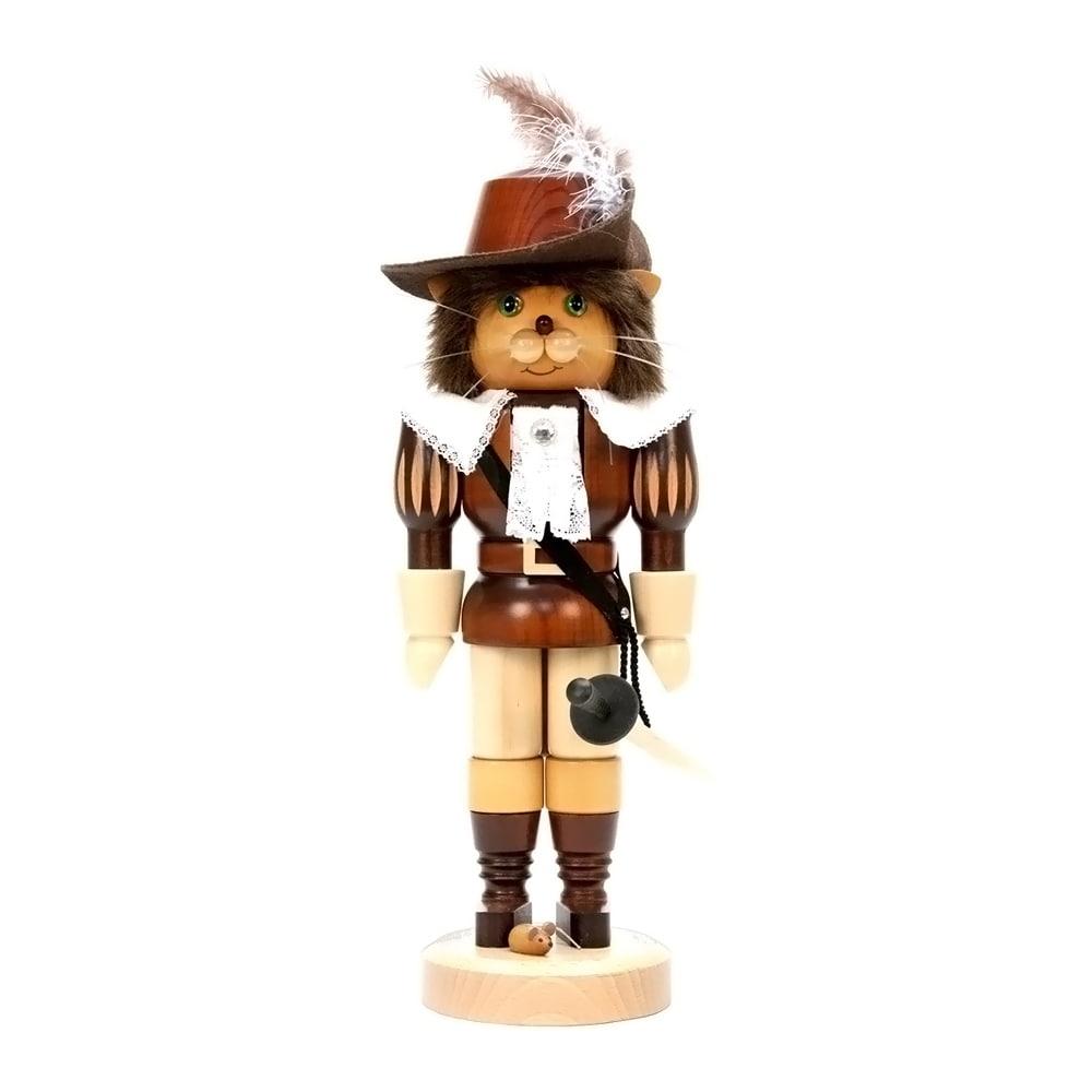 15" Standing Christian Ulbricht Handcrafted Wooden "Puss N' Boots" Nutcracker