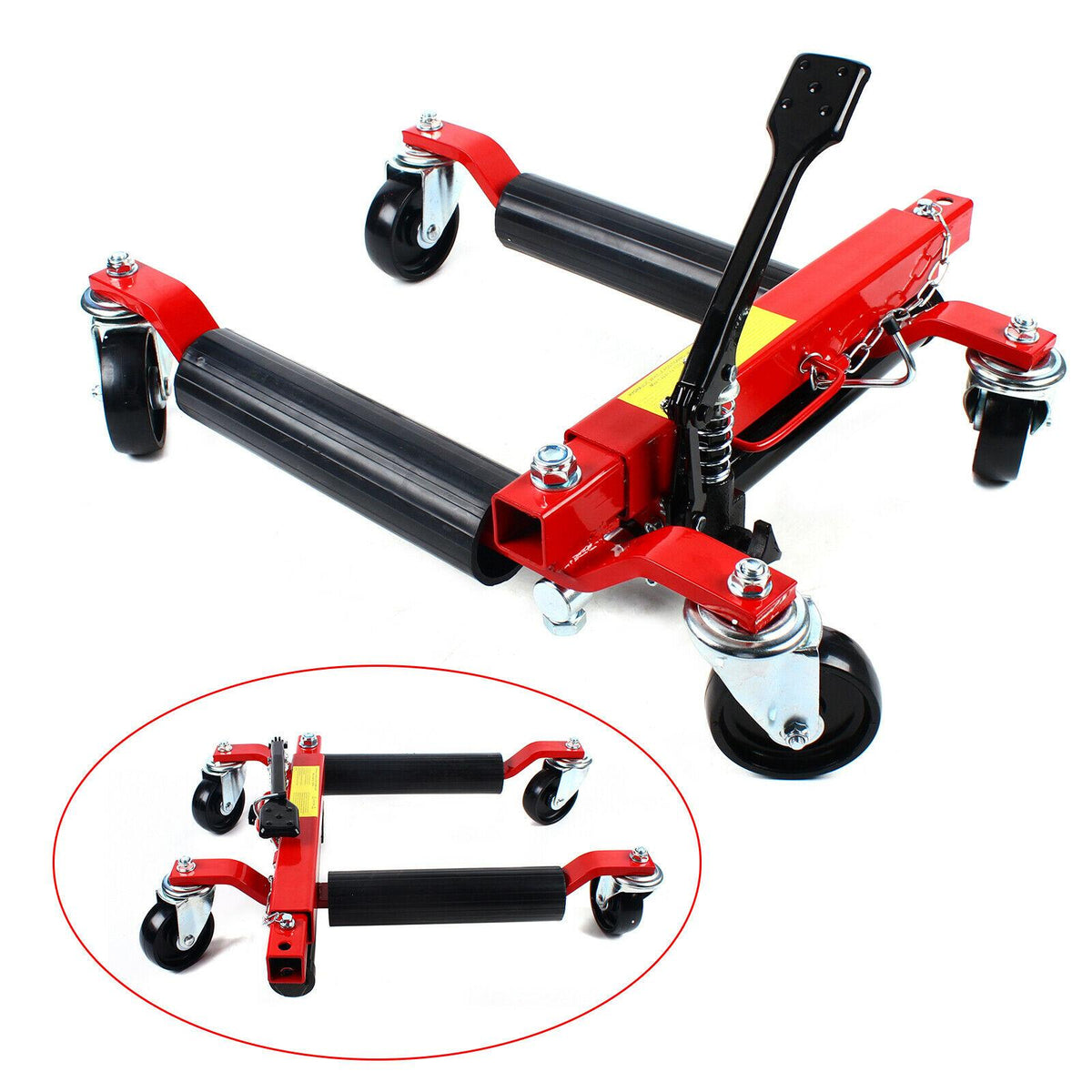 4400lb 2 T Hydraulic Positioning Car Wheel Dolly Jack Lift Hoists Moving Vehicle