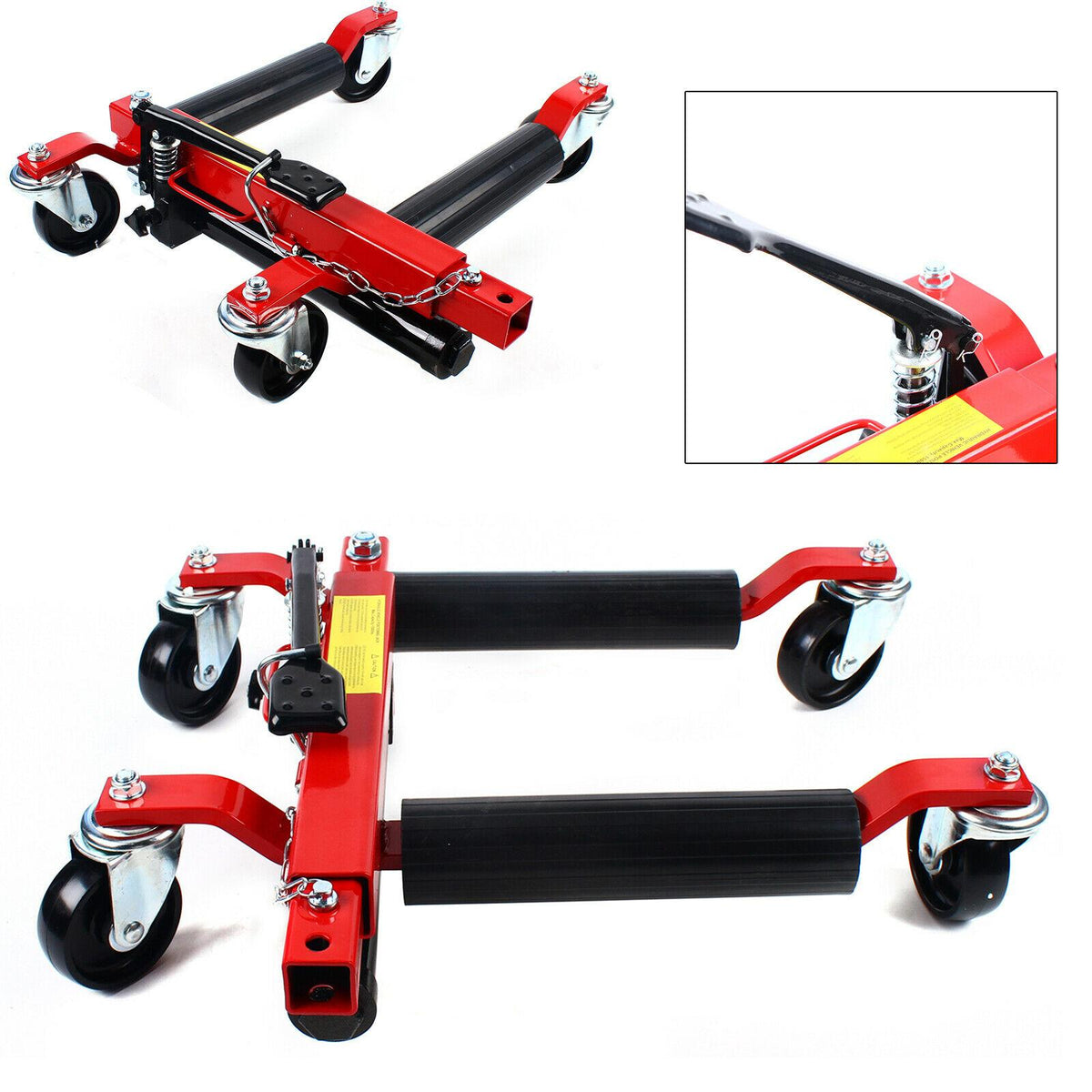 4400lb 2 T Hydraulic Positioning Car Wheel Dolly Jack Lift Hoists Moving Vehicle