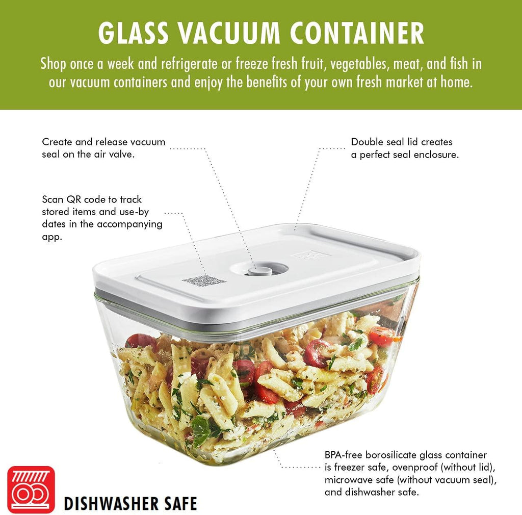 ZWILLING Fresh & Save 2-pc Large Glass Airtight Food Storage Container, Meal Prep Container