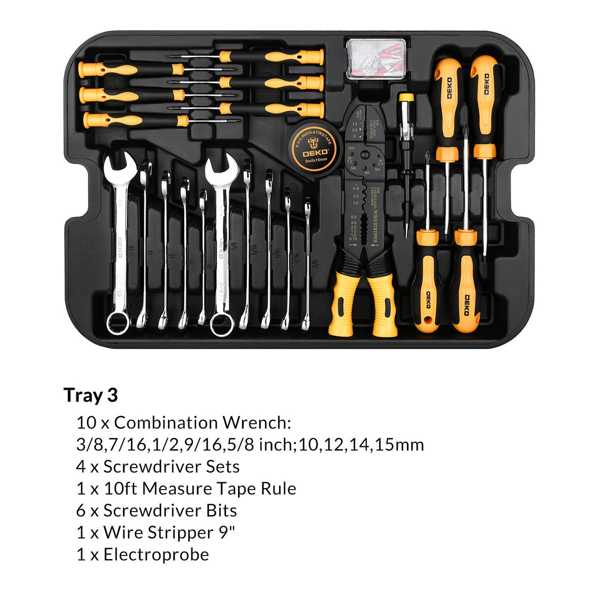 258 Piece Tool Kit with Rolling Tool Box Socket Wrench Hand Tool Set Mechanic Case Trolley Portable