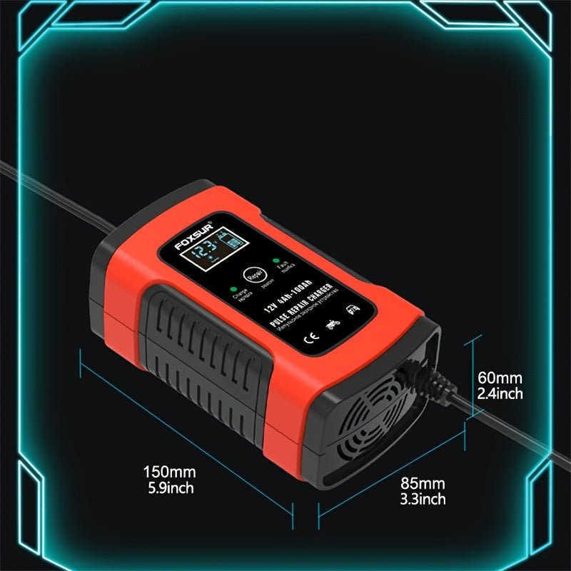 6 Amp 12V Battery Charger Maintainer: Keep Your Car, Boat, Motorcycle, Lawn Mower & More Batteries Fully Charged!