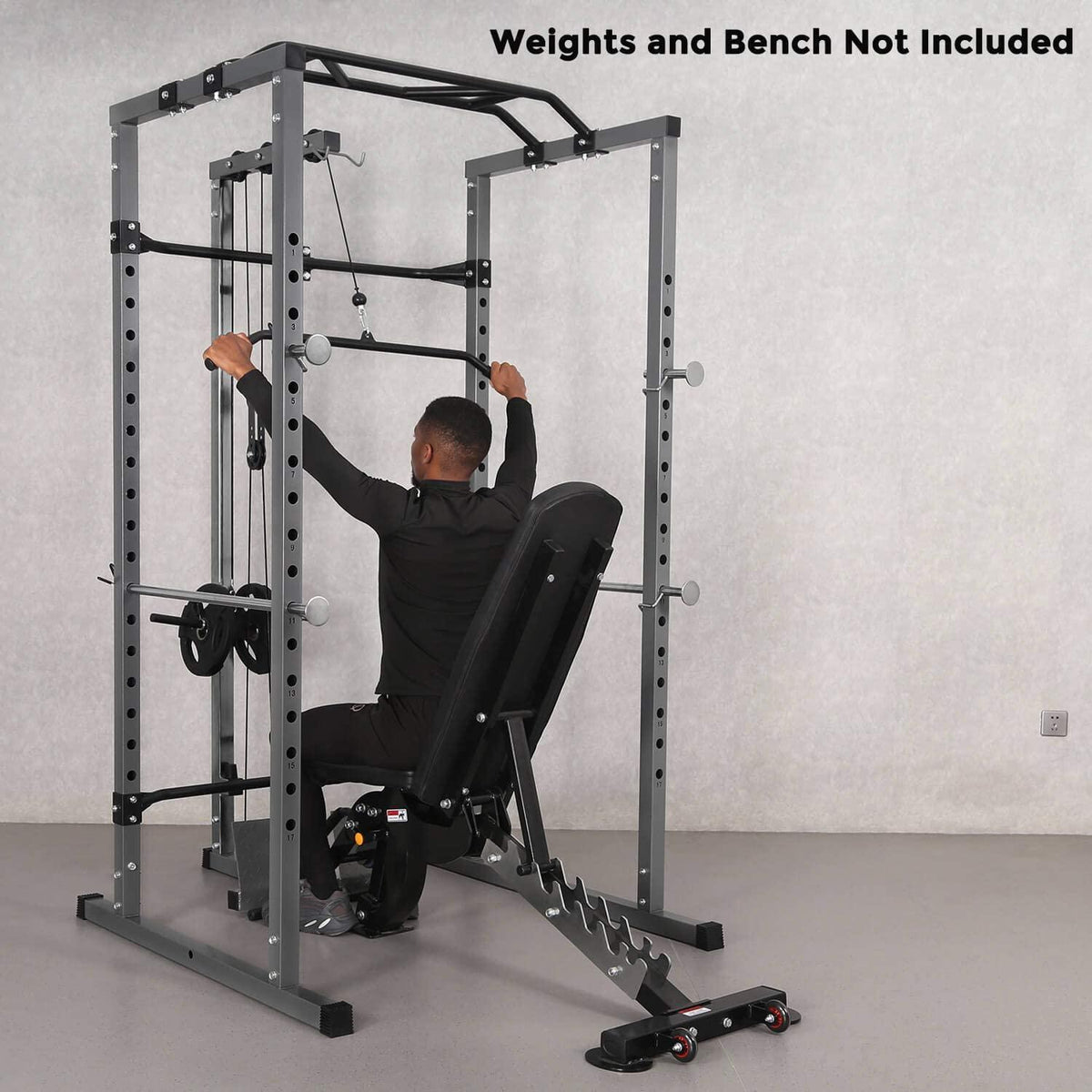 Power Squat Rack, Heavy Duty Multi-Function Power CaRack, Home Gym Exercise Bench Press Weightlifting Workout Station