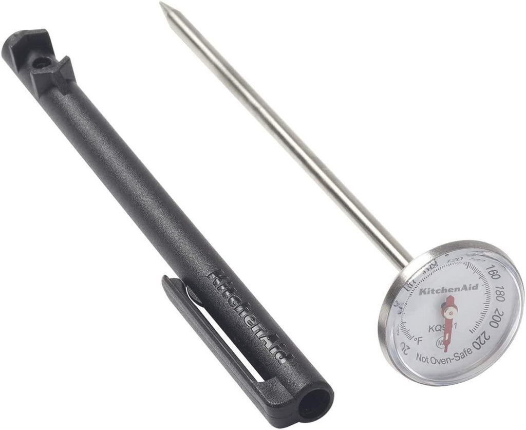 KitchenAid KQ901 Instant Read Food Thermometer for Kitchen or Grill, TEMPERATURE RANGE: 20F to 220F, 1 inch dial, Black
