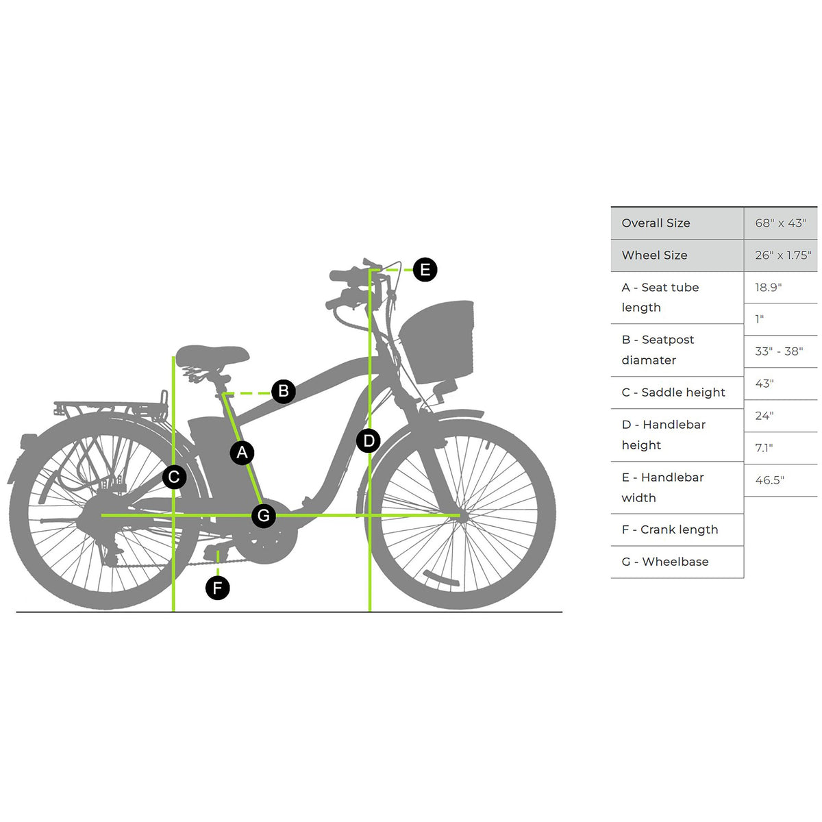 26" Black Step-Through Camel City Electric Bike