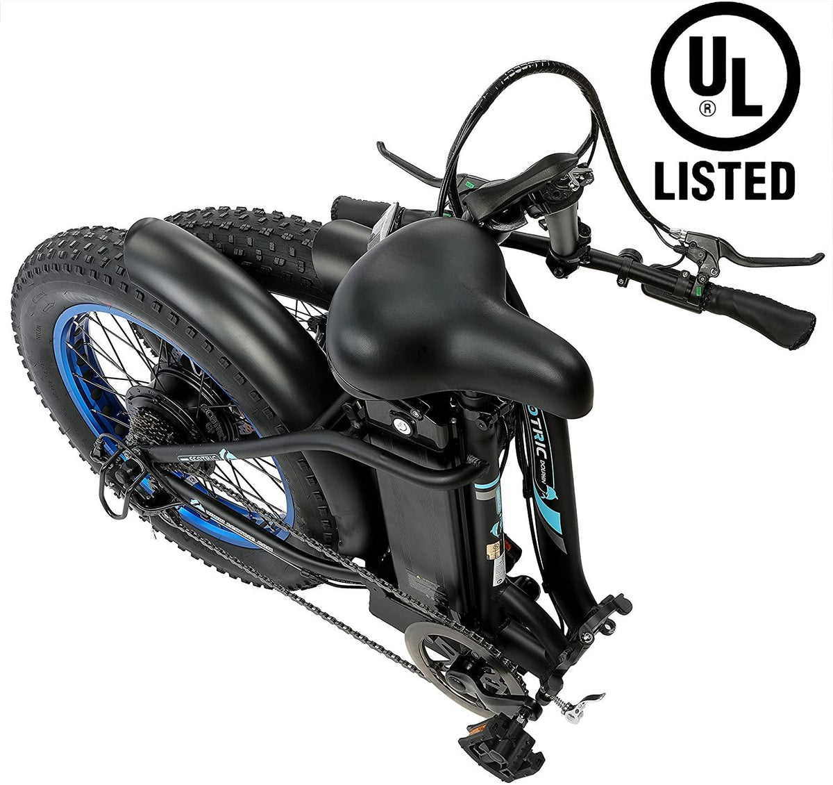 20" Powerful Fat Tire Folding Electric Bicycle Alloy Frame 500W 36V/12.5AH Lithium Battery Ebike Rear Motor LED Display (Black) - UL Certified