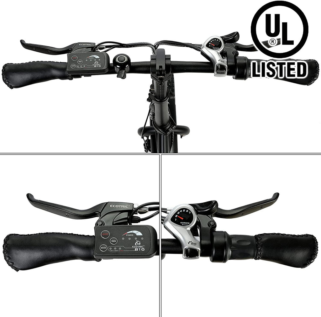 20" Powerful Fat Tire Folding Electric Bicycle Alloy Frame 500W 36V/12.5AH Lithium Battery Ebike Rear Motor LED Display (Black) - UL Certified