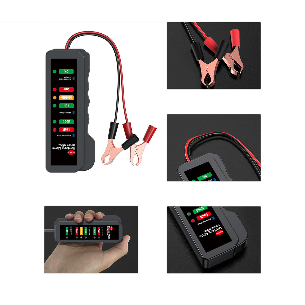 Mini 12V Car Battery Tester Digital Alternator Tester 6LED Lights Detect Display Car Tool Auto Battery Tester For Car Motorcycle