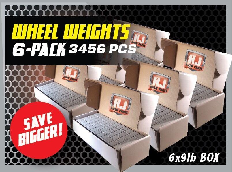 6 - 9 LBS BOXES 3456 PIECES STICK-ON ADHESIVE TAPE 1/4 OZ WHEEL WEIGHTS