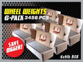 6 - 9 LBS BOXES 3456 PIECES STICK-ON ADHESIVE TAPE 1/4 OZ WHEEL WEIGHTS