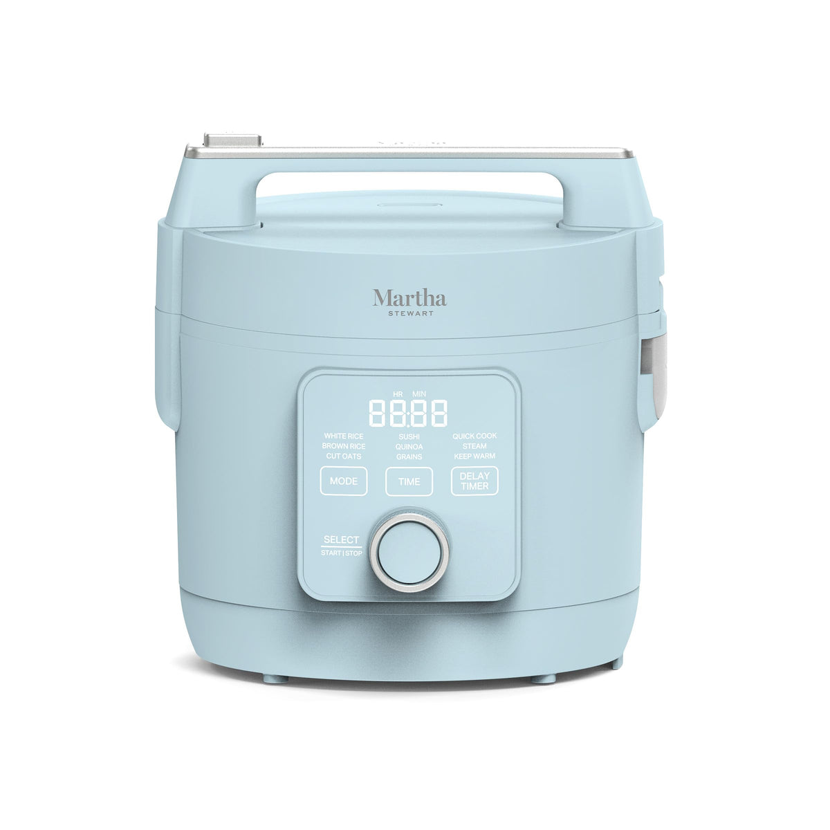 Rice Cooker, 4 Cup (Uncooked) / 8 Cup (Cooked), Ceramic Non-Stick Removable Pot, Keep Warm, Measure Markings, Steam Basket, Brown & Sushi Rice,  Cook, Quinoa, Grains, Oats, Sky Blue